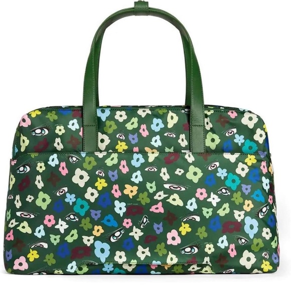 Away by Sandy Liang Green Multi Floral Printed Large Weekend Bag - Picture 1 of 11